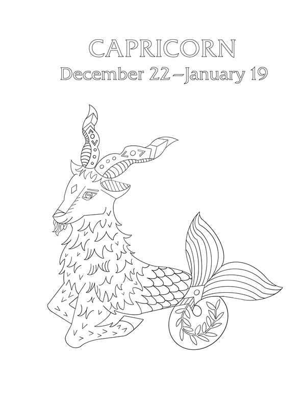 Capricorn: Your Cosmic Coloring Book by Mecca Woods