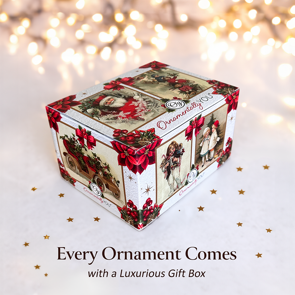 OrnamentallyYou - Traditional Red Truck Ornament with Ornamental Tree Glass