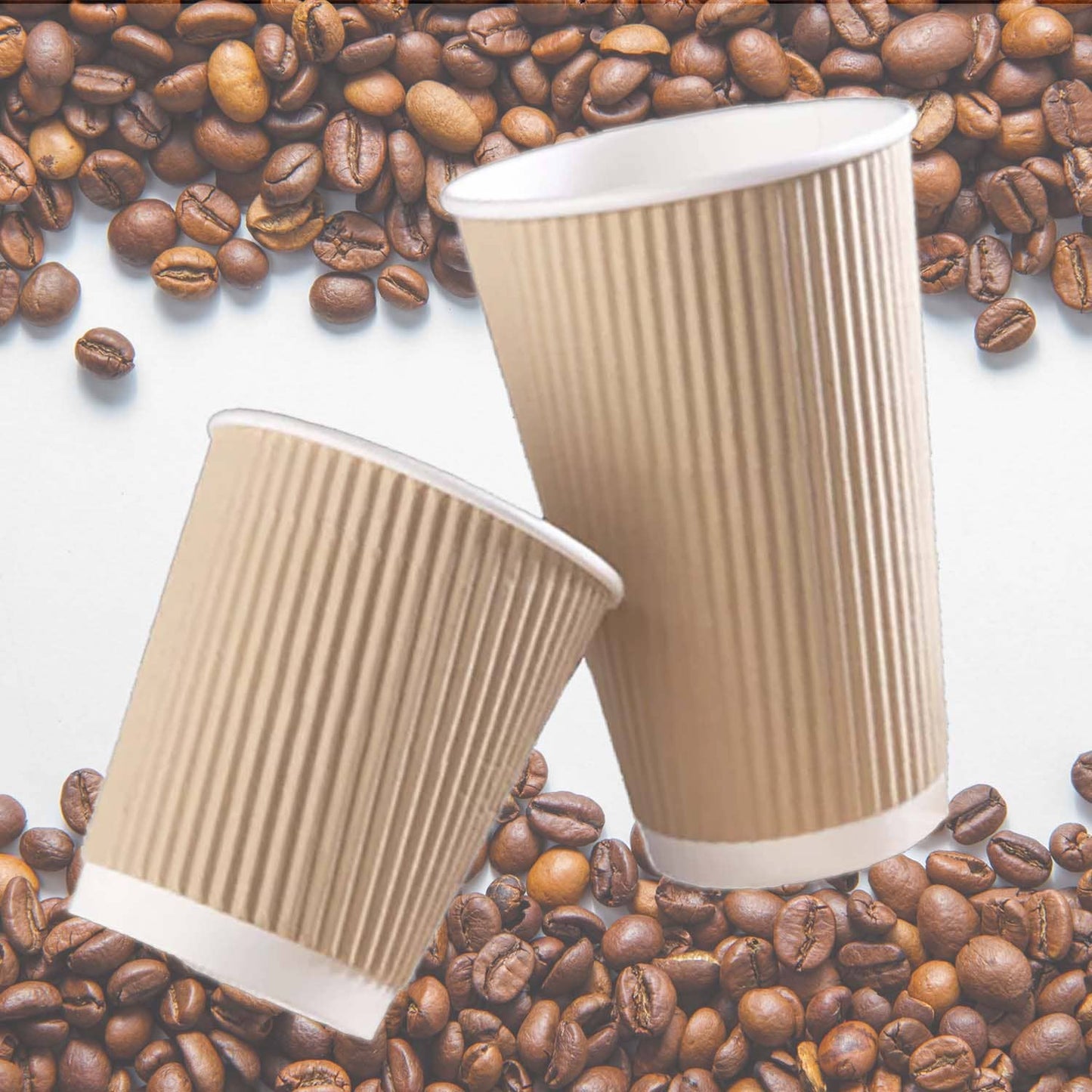 EcoQuality - 16oz Disposable Insulated Double Wall Ripple Paper Hot Cold