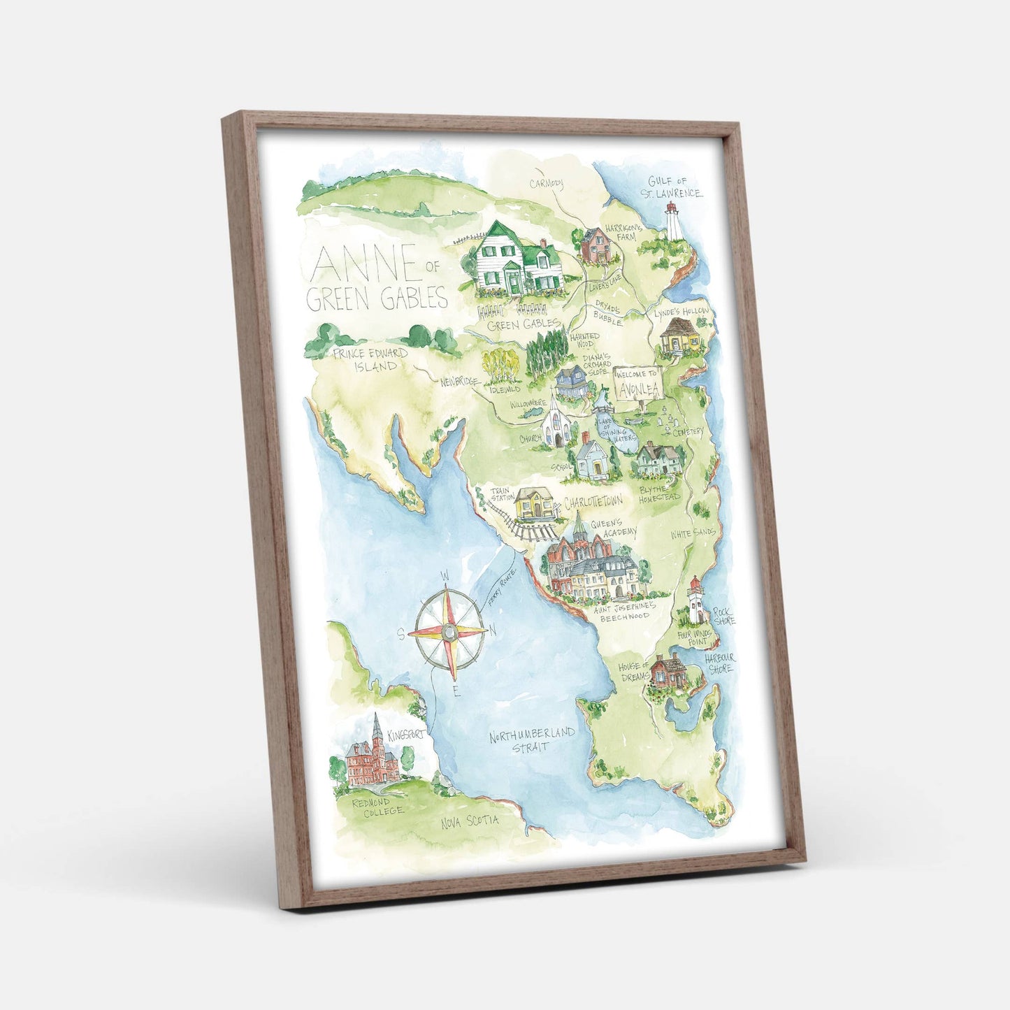 Elizabeth Wade Studio - Anne of Green Gables Watercolor Story Map Art Print