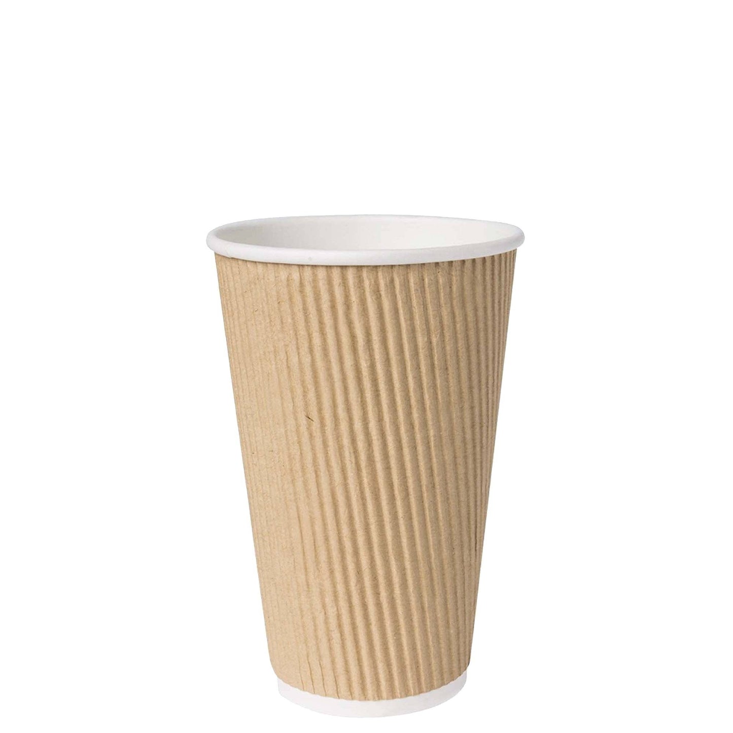 EcoQuality - 16oz Disposable Insulated Double Wall Ripple Paper Hot Cold