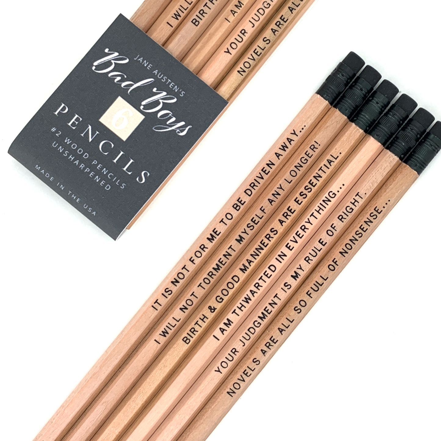 Lit & Whimsy - Jane Austen’s Bad Boys Literary Pencil Set