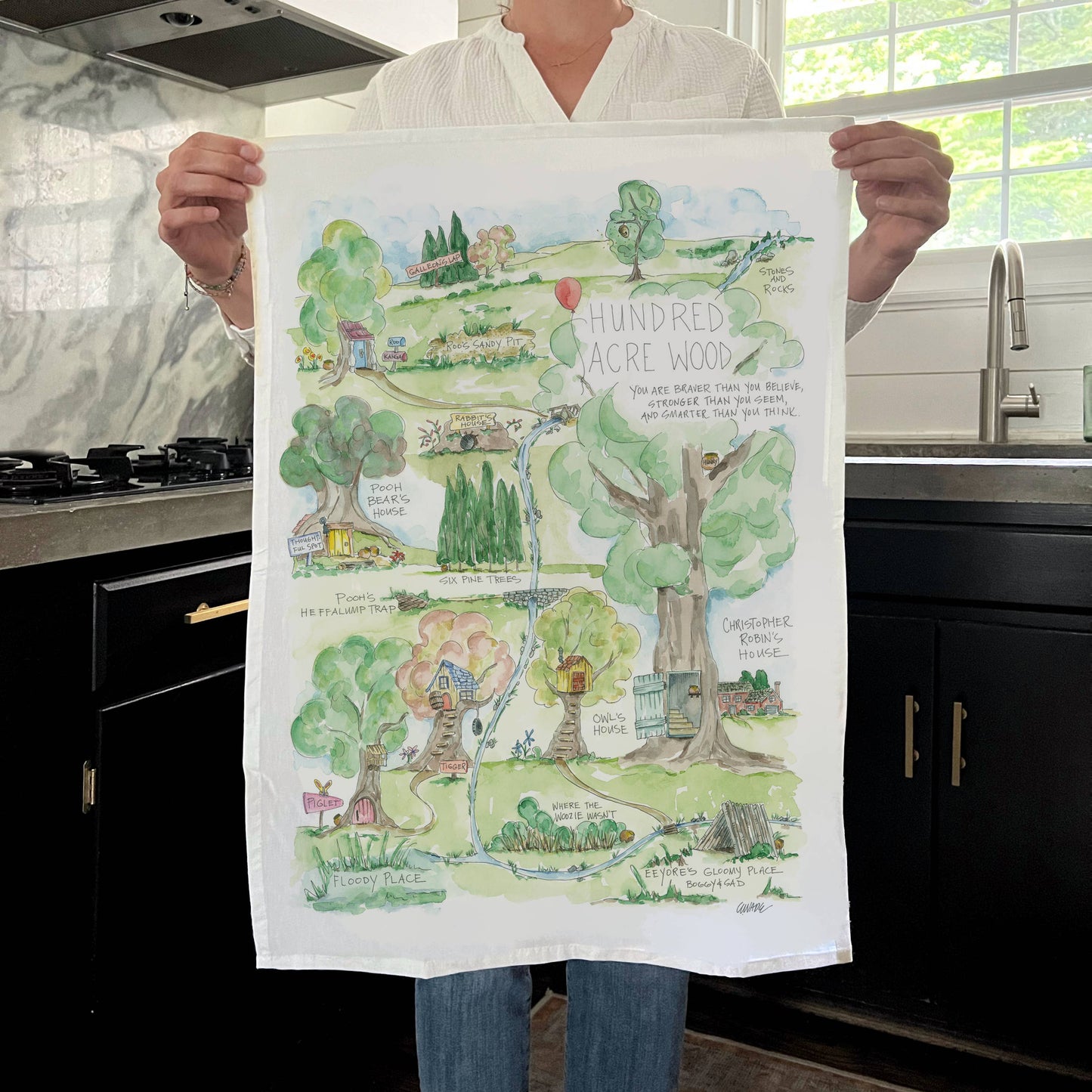 Elizabeth Wade Studio - Pooh's Hundred Acre Wood Tea Towel