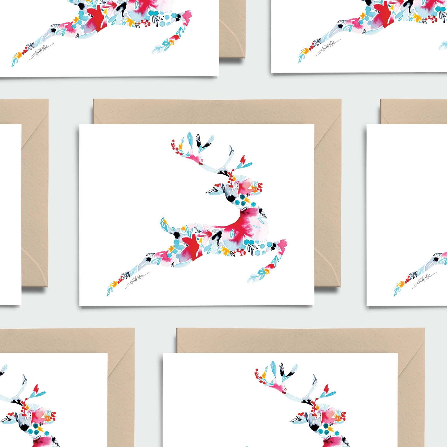 Amanda Klein Co. - Holiday Reindeer Notecard Stationery Set