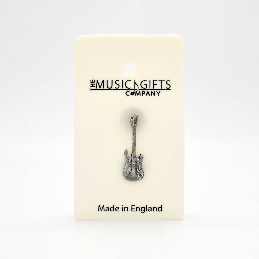 The Music Gifts Company - Electric Stratocaster Guitar Pewter Pin