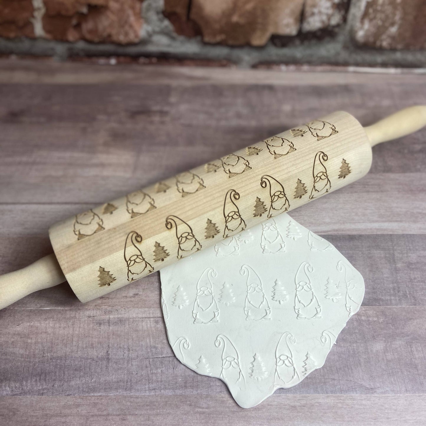 Scissortail Meadows - Gnome, Rolling With My Gnomies, Laser Engraved Rolling Pin, Holiday Themed, MADE IN OKLAHOMA