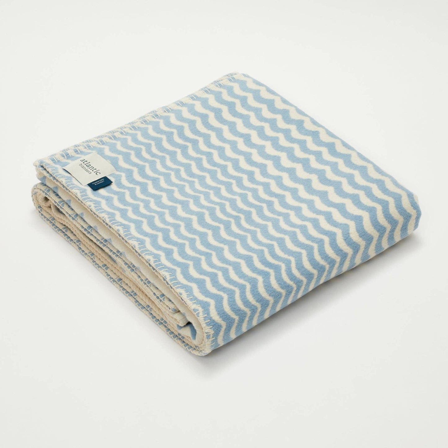 Atlantic Blankets - Powder Blue Swell Recycled Cotton Blanket - 160 x 110cm